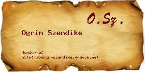 Ogrin Szendike névjegykártya